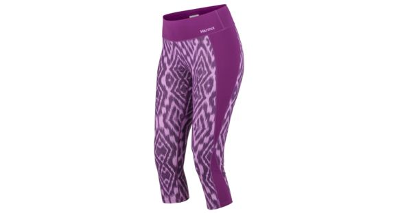 Marmot Midweight Meghan Capri - Women's, Grape Textured Ikat, Extra Small, 13180-8627-XS