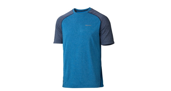 Marmot Mistral Short Sleeve Tee - Men's-Ceylon Blue Heather-Large, 51510-CEYLON BLUE HEATHER-L