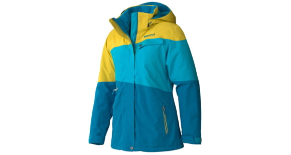 Marmot Moonshot Jacket - Women's-Aqua Blue / Yellow Vapor-Large