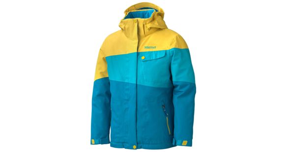 Marmot Moonstruck Jacket - Girl's-Aqua Blue / Yellow Vapor-Small, 785562569058