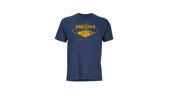 Marmot Mountaineer Short Sleeve Tee - Men's-Navy Heather-Large