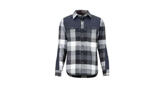 Marmot Needle Peak Mid Wt Flannel LS - Men's, Black/Dark Steel, Extra Large, 42630-1121-XL