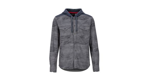 Marmot Oheny Heavy Wt Flannel Hoody - Men's, Cinder Scribble/Dark Steel, Large, 42580-1605-L