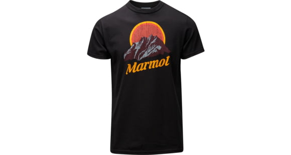Marmot Organic Short Sleeve T-Shirt Pikes - Mens, Black, Large, 900994-001-L