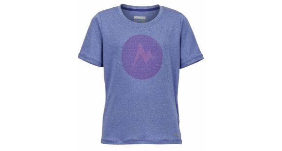 Marmot Post Time Short Sleeve Tee - Girl's -Medium-Gemstone Heather, 889169866135