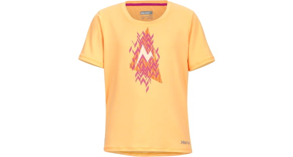 Marmot Post Time Short Sleeve Tee - Girl's-Orangesicle Heather-X-Small