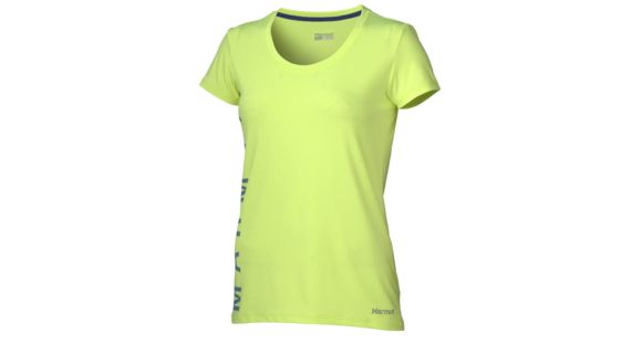 Marmot Post Time Short Sleeve Tee - Women's -Hyper Yellow Heather-Large, 785562341104