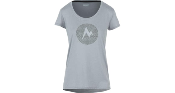 Marmot Post Time Short Sleeve Tee - Women's -Steel Heather-Medium, 889169856433