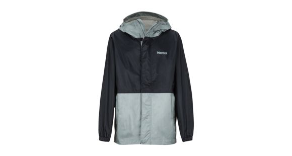 Marmot PreCip Eco Jacket - Boy's, Black/Grey Storm, Medium, 41000-1792-M