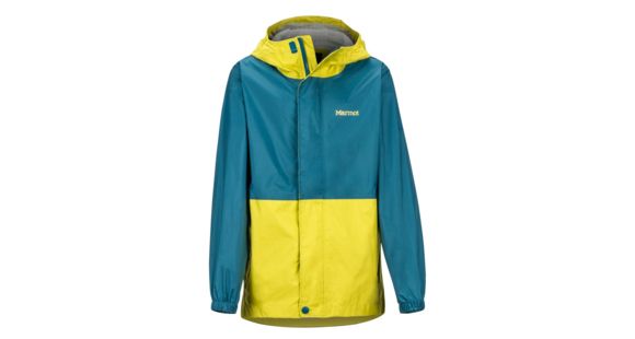 Marmot PreCip Eco Jacket - Boy's, Citronelle/Moroccan Blue, Small, 41000-9401-S