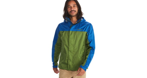Marmot PreCip Eco Jacket - Men's, Foliage/Dark Azure, Small, 41500-19630-S