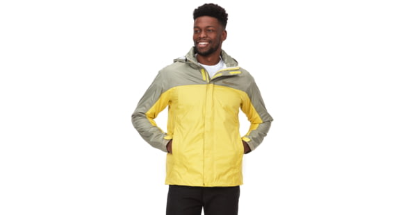 Marmot PreCip Eco Jackets -Mens, Limelight/Vetiver, 2XL, 41500-22472-XXL
