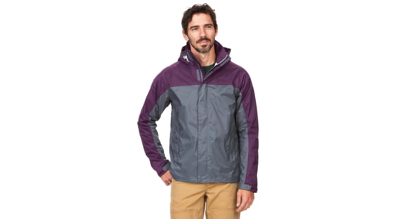 Marmot PreCip Eco Jackets -Mens, Steel Onyx/Purple Fig, 2XL, 41500-22473-XXL