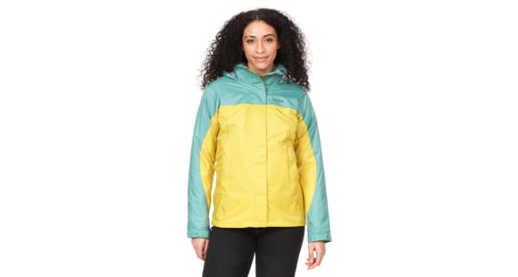Marmot PreCip Eco Jackets - Womens, Limelight/Blue Agave, Extra Large, 46700-22489-XL