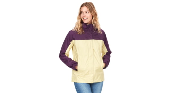 Marmot PreCip Eco Jackets - Womens, Wheat/Purple Fig, Medium, 46700-22498-M