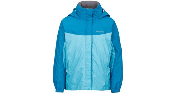 Marmot Precip Jacket - Girl's-Light Aqua/Aqua Blue-Small, 889169864667