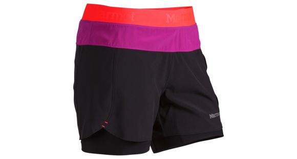 Marmot Pulse Short - Women's-Black/Bright Pink-X-Small, 57530-BLACK/BRIGHT PINK-XS