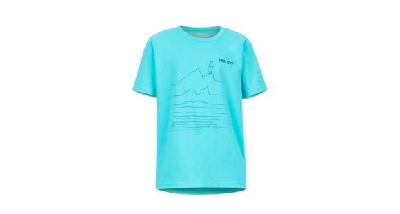 Marmot Purview Tee Short Sleeve - Boy's, Tahiti Blue Heather, Extra Large, 42820-1902-XL