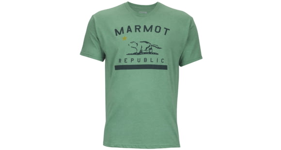 Marmot Republic Short Sleeve Tee - Men's-Green Heather-XX-Large, 889169833649
