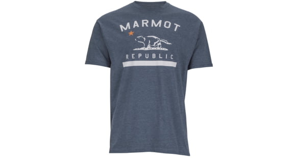 Marmot Republic Short Sleeve Tee - Men's-Navy Heather-Medium, 889169833564