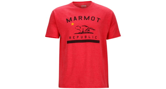 Marmot Republic Short Sleeve Tee - Men's-Red Heather-X-Large