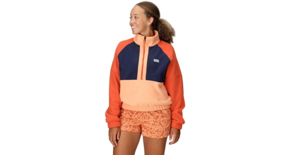 Marmot Retro Rocklin 1/2 Zip - Women's, Fresh Apricot/Arctic Navy/Gnger Blossom, XL, M14615-24405XL