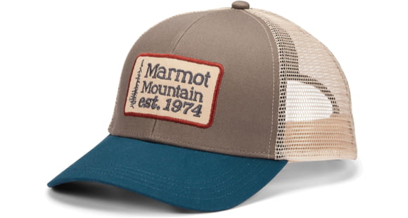 Marmot Retro Trucker Hat - Mens, Dark Steel/Enamel Blue, 16410-1990-ONE