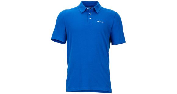 Marmot Reyes Polo Short Sleeve Shirt - Men's -True Blue-Large, 889169824012