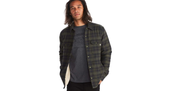 Marmot Ridgefield Heavyweight Sherpa Lined Flannel - Men's, Nori, 2XL, M10614-4859-XXL