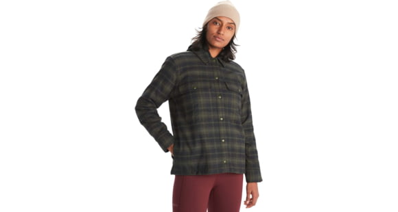 Marmot Ridgefield Heavyweight Sherpa Lined Flannel - Women's, Nori, Large, M10512-4859-L