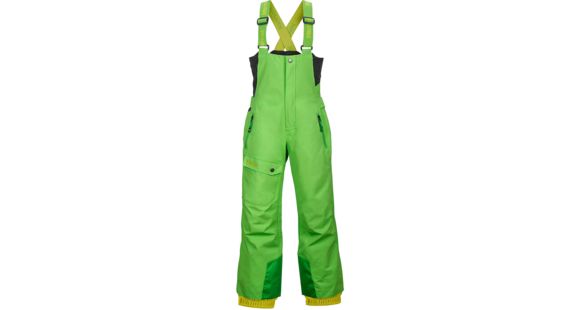 Marmot Rosco Bibs - Boy's-Vibrant Green-Medium