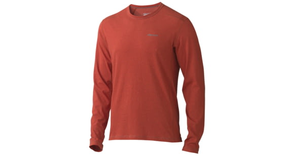 Marmot Saxon Long Sleeve Tee - Men's-Mahogany Heather-Medium, 785562573253
