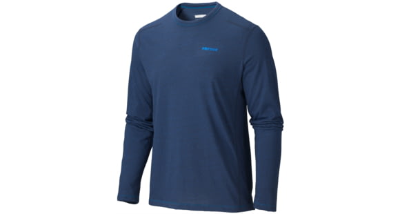 Marmot Saxon Long Sleeve Tee - Men's-Navy Blue Heather-Medium, 785562735224