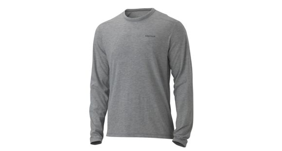 Marmot Saxon Long Sleeve Tee - Men's-Steel Heather-Medium, 61690-STEEL HEATHER-M