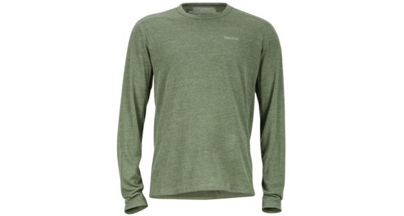 Marmot Saxon Long Sleeve Tee - Men's-Stone Green Heather-Large, 889169118029