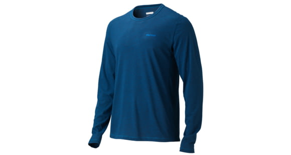 Marmot Saxon Long Sleeve Tee - Men's-Blue Night Heather-X-Large, 785562463011
