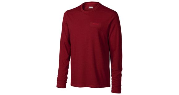 Marmot Saxon Long Sleeve Tee - Men's-Redstone Heather-Medium, 61690-REDSTONE HEATHER-M