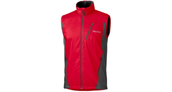 Marmot Stride Vest - Men's-Team Red/Slate Grey-Small, 785562506510