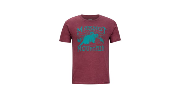 Marmot Sunrise Marmot Short Sleeve T-Shirt - Men's, Burgundy Heather, L, 43480-6823-L
