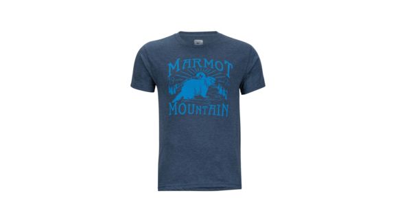 Marmot Sunrise Marmot Short Sleeve T-Shirt - Men's, Navy Heather, 2XL, 43480-8550-XXL