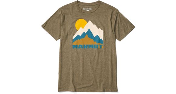 Marmot Tower Tee Short Sleeve T-Shirt - Men's, Olive Heather, Large, 41850-4480-L