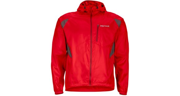 Marmot Trail Wind Hoody - Men's, Team Red/Slate Grey, Large, 785562587106