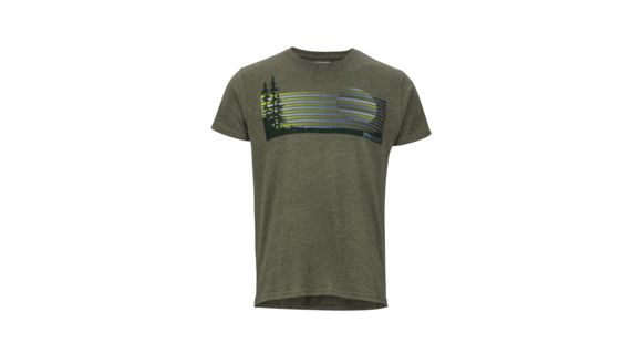 Marmot Verge Tee Short Sleeve - Men's, Olive Heather, 2XL, 49370-4480-XXL