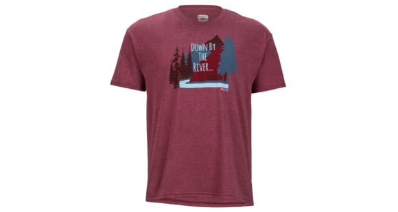 Marmot Waterfront Short Sleeve Tee - Men's -Burgundy Heather-Medium