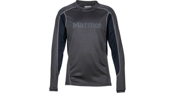 Marmot Windridge with Graphic Long Sleeve - Boy's-Slate Grey/Black-Medium