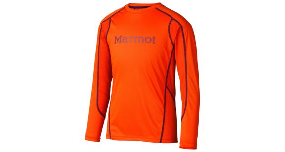 Marmot Windridge with Graphic Long Sleeve - Boy's-Medium-Blaze/Royal Grape, 52560-M-BLAZE/ROYAL GRAPE