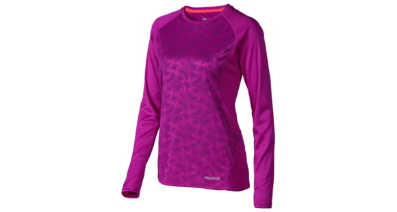 Marmot Crystal Long Sleeve Tee - Women's, Beet Purple Vortex-X-Small, 65340-BEET PURPLE VORTEX-XS