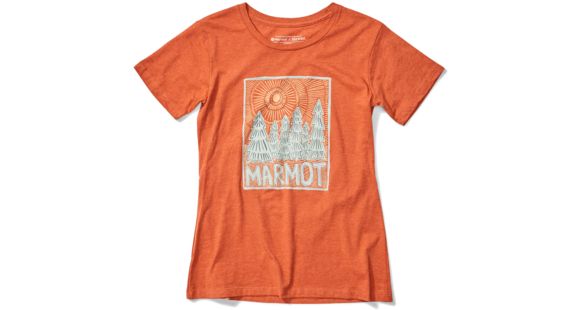 Marmot Woodblock Short Sleeve T-Shirt - Women's, Amber Heather, Small, 46470-7391-S