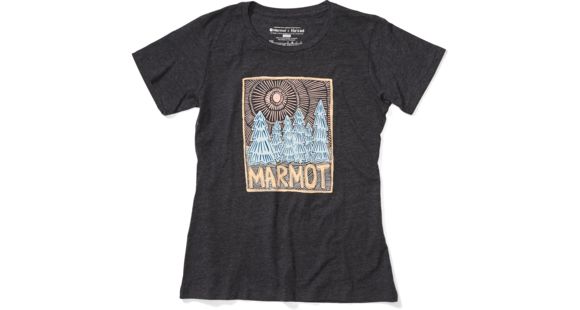 Marmot Woodblock Short Sleeve T-Shirt - Women's, Charcoal Heather, Medium, 46470-1204-M