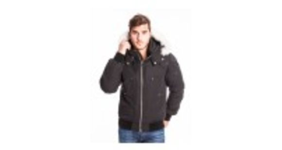 Moose Knuckles Ballistic Bomber - Men's-Navy/Black Fur-Large